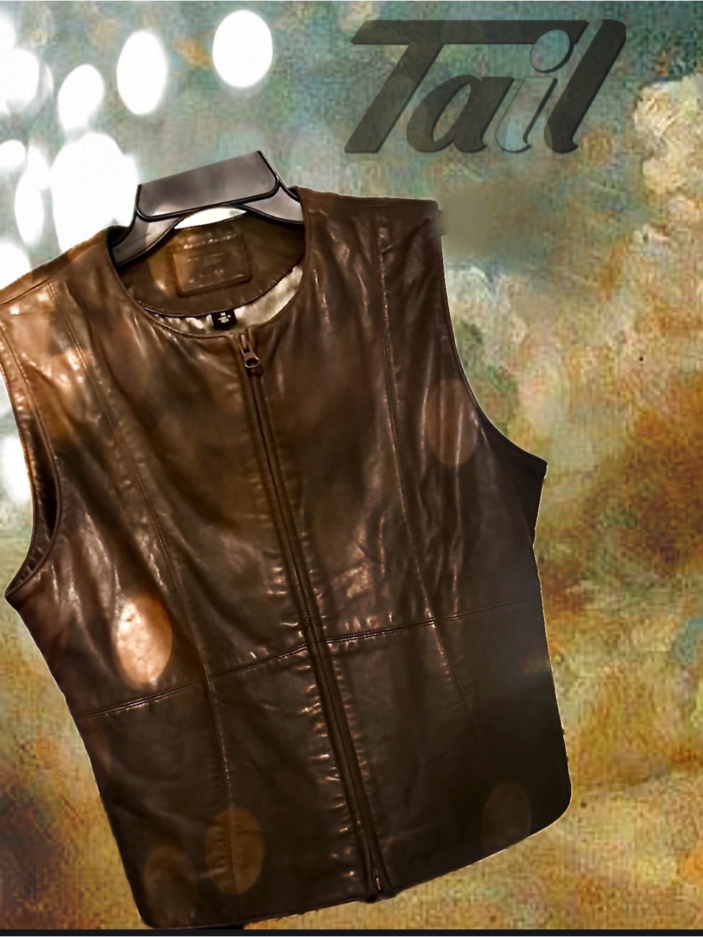 Tail Brown Leather Zip Vest